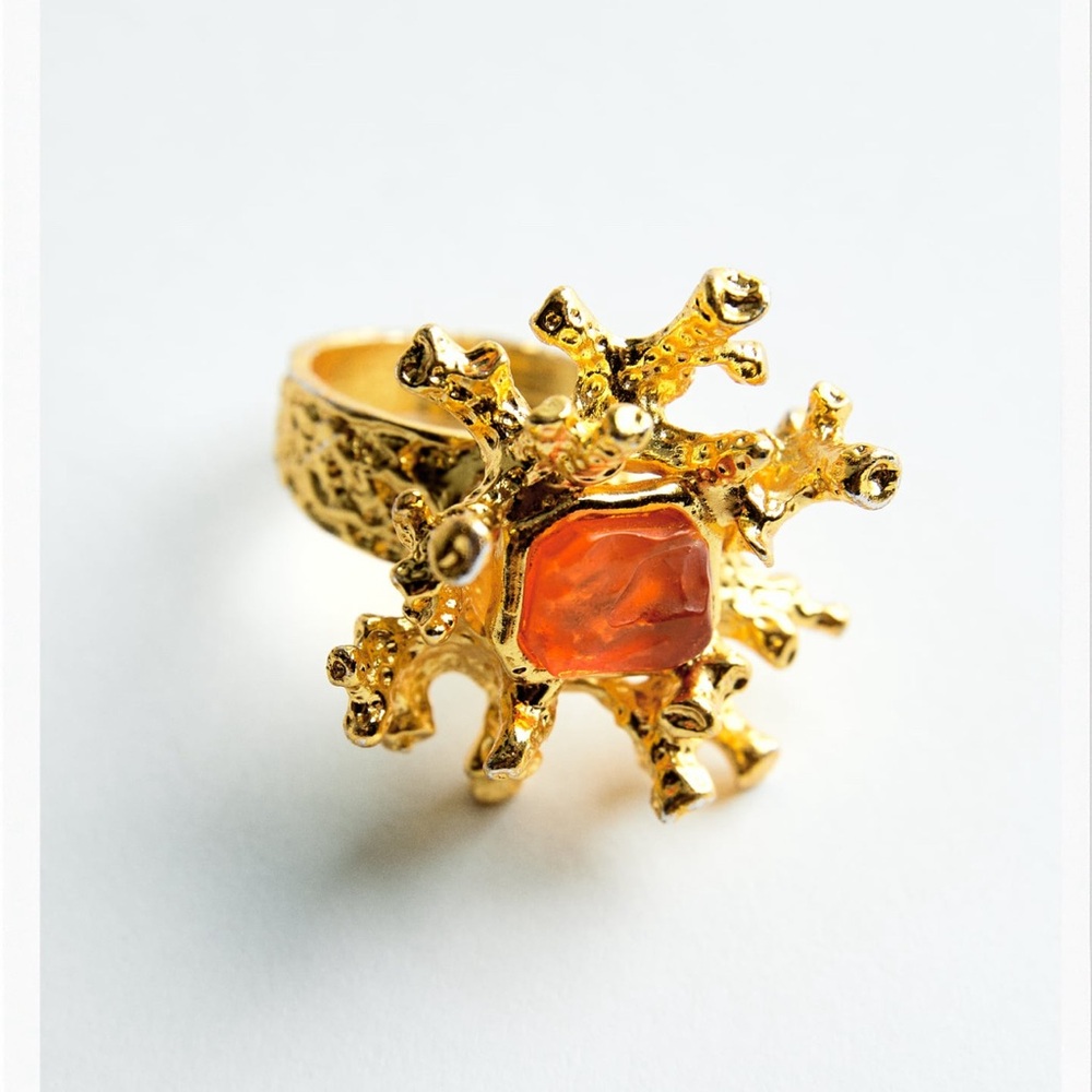 Zara Orange Stone Ring